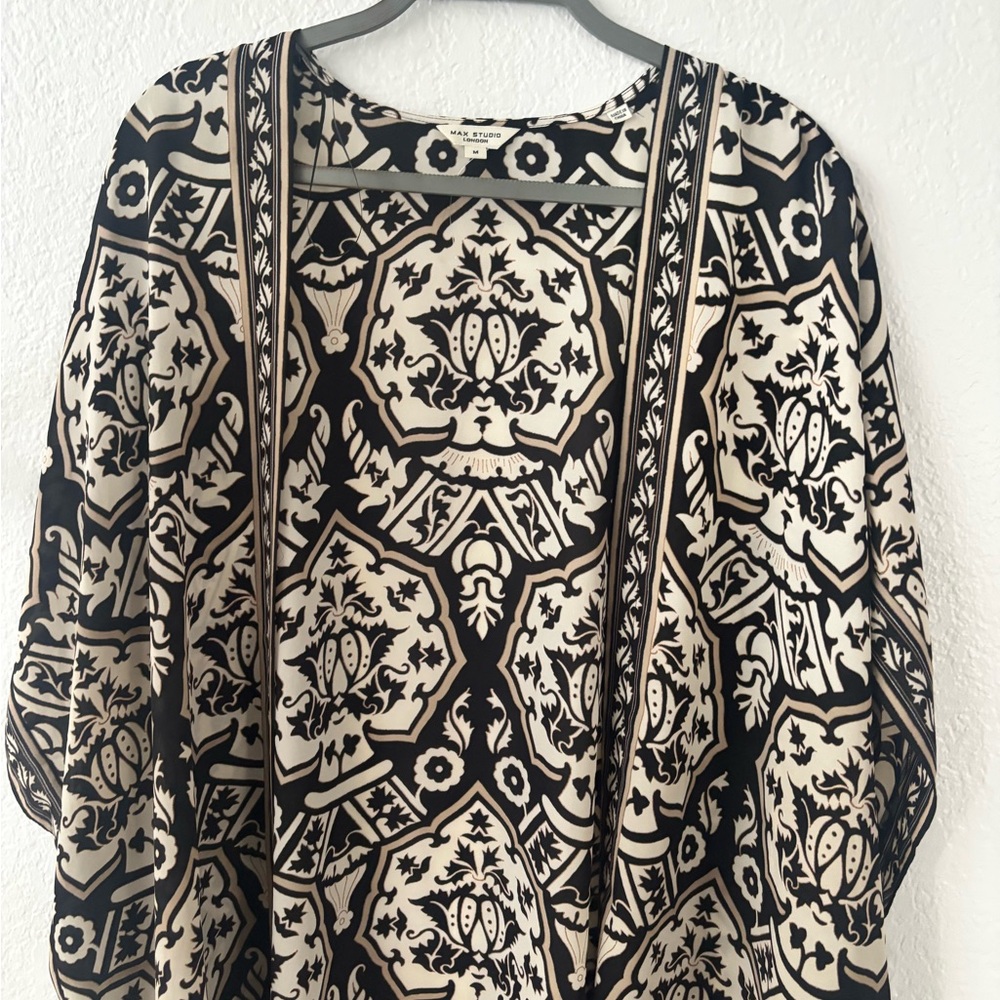Max Studio Black and Cream Floral Dress